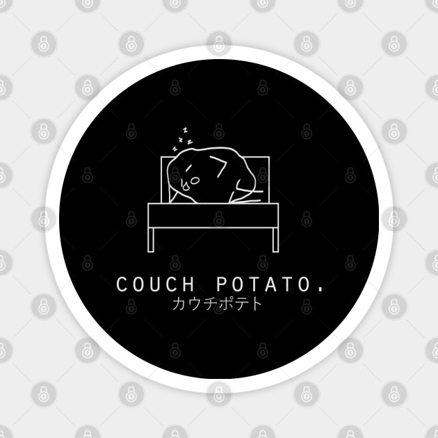 Couch Potato Minimalist/Simple Art (Black) Magnet by Neroaida